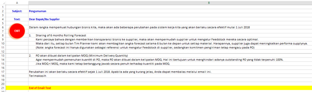 Subject dan email Text Body
